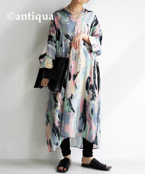 antiqua(アンティカ)の「アート柄シャツワンピース(ワンピース・レディース・その他・FREE)」の17枚目の写真