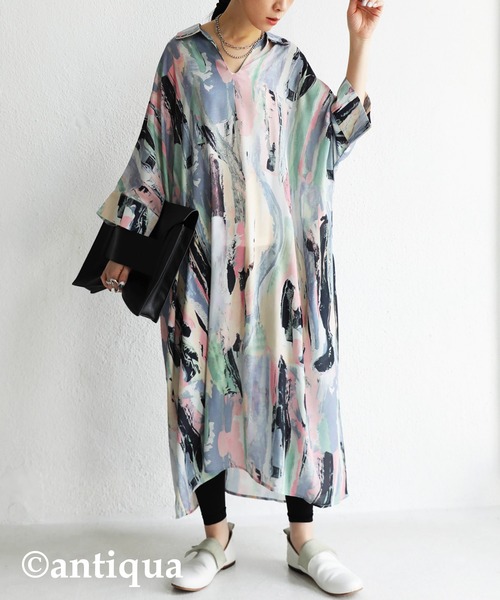 antiqua(アンティカ)の「アート柄シャツワンピース(ワンピース・レディース・その他・FREE)」の16枚目の写真