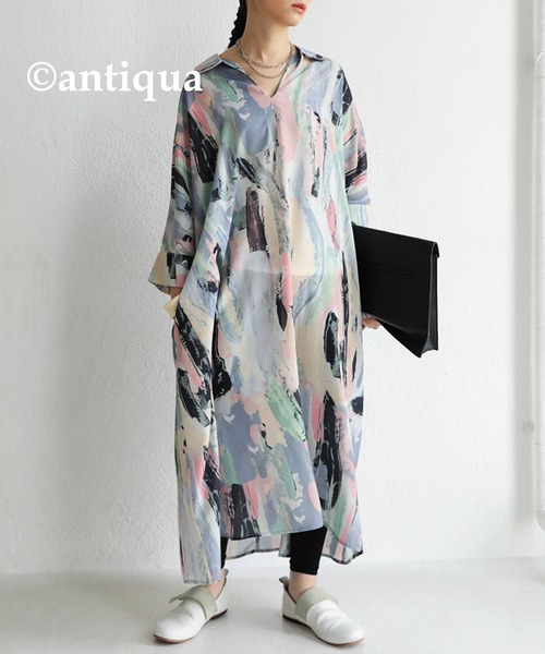 antiqua(アンティカ)の「アート柄シャツワンピース(ワンピース・レディース・その他・FREE)」の21枚目の写真