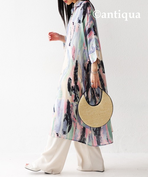 antiqua(アンティカ)の「アート柄シャツワンピース(ワンピース・レディース・その他・FREE)」の14枚目の写真