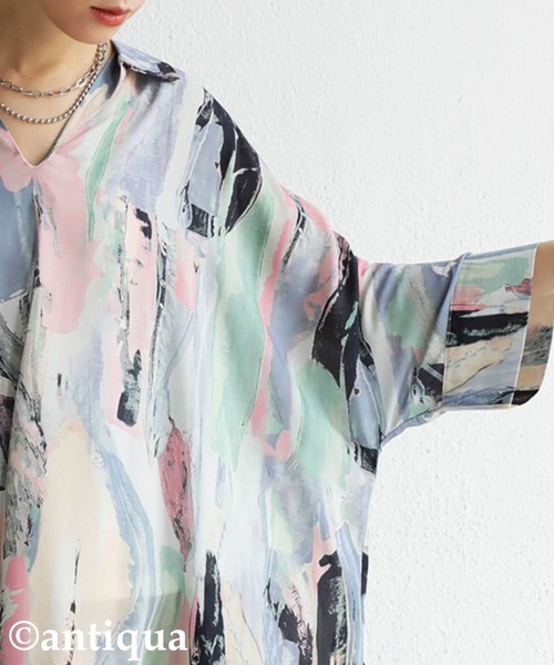 antiqua(アンティカ)の「アート柄シャツワンピース(ワンピース・レディース・その他・FREE)」の12枚目の写真