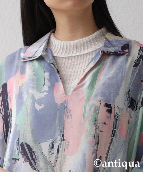 antiqua(アンティカ)の「アート柄シャツワンピース(ワンピース・レディース・その他・FREE)」の11枚目の写真