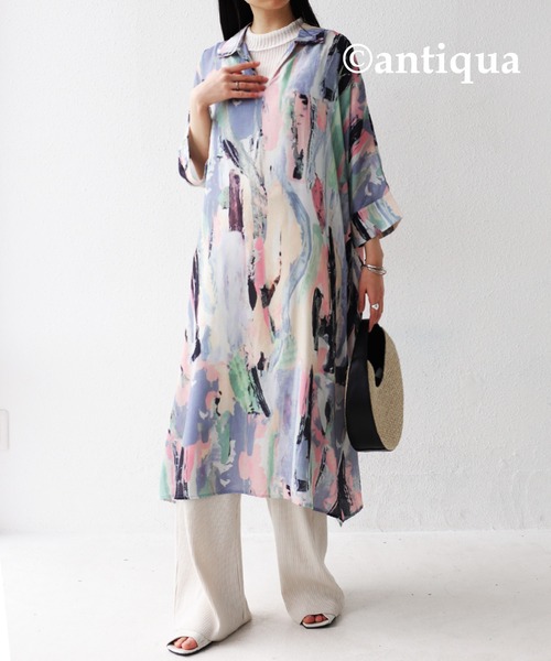 antiqua(アンティカ)の「アート柄シャツワンピース(ワンピース・レディース・その他・FREE)」の10枚目の写真