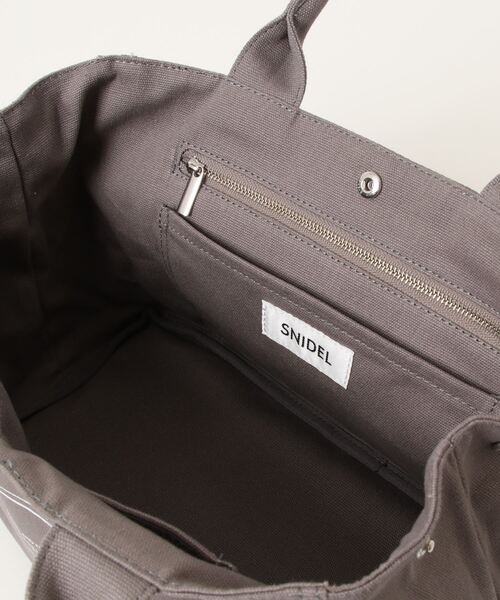 SNIDEL(スナイデル)の「キャンパスエコバッグ(トートバッグ・レディース・ダークグレー/アイボリー/ミント・FREE)」の8枚目の写真