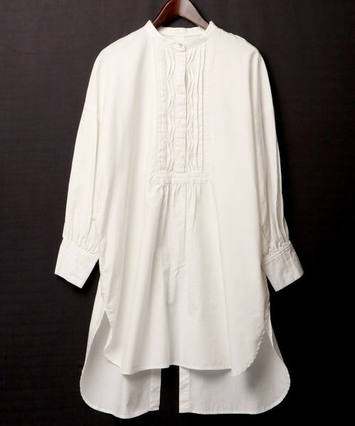 nougatine(ヌガティーヌ)の「【nougatine】綿100ウェービーピンタックバックシャンシャツワンピース(シャツワンピース・レディース・ラベンダー/ホワイト/グレイッシュベージュ・FREE)」の1枚目の写真