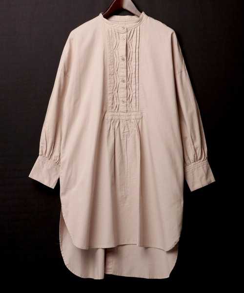 nougatine(ヌガティーヌ)の「【nougatine】綿100ウェービーピンタックバックシャンシャツワンピース(シャツワンピース・レディース・ラベンダー/ホワイト/グレイッシュベージュ・FREE)」の14枚目の写真