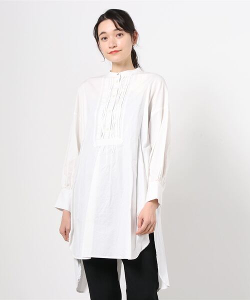 nougatine(ヌガティーヌ)の「【nougatine】綿100ウェービーピンタックバックシャンシャツワンピース(シャツワンピース・レディース・ラベンダー/ホワイト/グレイッシュベージュ・FREE)」の12枚目の写真