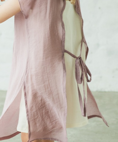 pairmanon（ペアマノン）の「シアードッキングレイヤード バックスリットワンピース（ワンピース・キッズ・ラベンダー/グレイッシュベージュ/モカ/ブルー系その他3・130/140/150/110/120/100/90）」の19枚目の写真