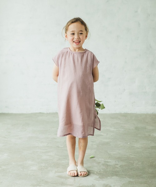 pairmanon（ペアマノン）の「シアードッキングレイヤード バックスリットワンピース（ワンピース・キッズ・ラベンダー/グレイッシュベージュ/モカ/ブルー系その他3・130/140/150/110/120/100/90）」の11枚目の写真