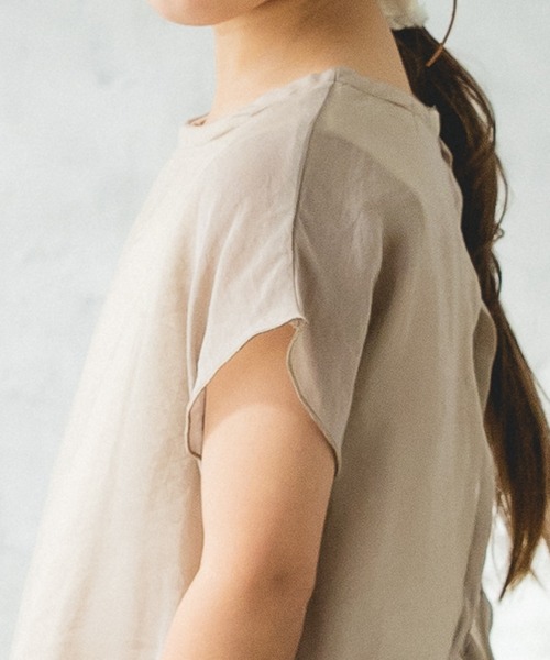 pairmanon（ペアマノン）の「シアードッキングレイヤード バックスリットワンピース（ワンピース・キッズ・ラベンダー/グレイッシュベージュ/モカ/ブルー系その他3・130/140/150/110/120/100/90）」の13枚目の写真