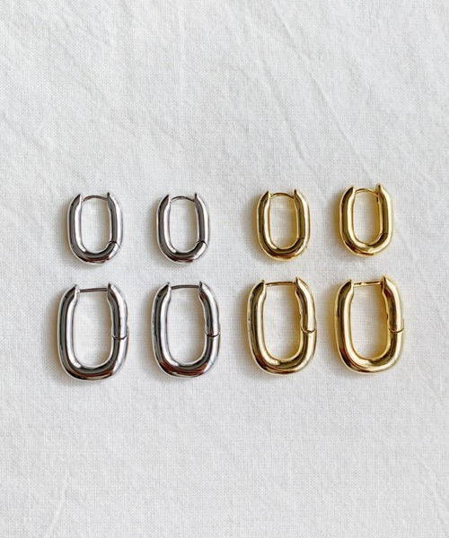 iso（イソ）の「スクエアフープピアス（ピアス（両耳用）・レディース・シルバー/ゴールド・FREE）」の6枚目の写真