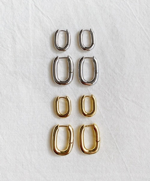 iso（イソ）の「スクエアフープピアス（ピアス（両耳用）・レディース・シルバー/ゴールド・FREE）」の7枚目の写真