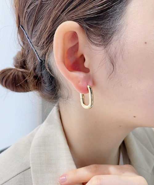 iso（イソ）の「スクエアフープピアス（ピアス（両耳用）・レディース・シルバー/ゴールド・FREE）」の14枚目の写真