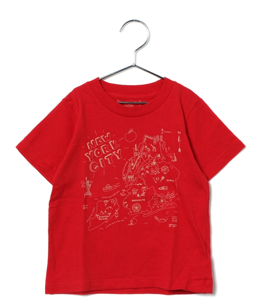 SHIPS（シップス）の「MAP TOTE:マップ プリント ショートスリーブ TEE（Tシャツ/カットソー・キッズ・レッド/ワインレッド/ネイビー/ダークブルー・110/90/100）」の4枚目の写真