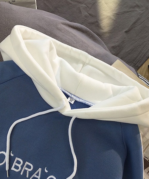 Girly Doll（ガーリードール）の「バイカラーパーカ（パーカー・レディース・ブラック/ブルー/オレンジ・M/L/XL/XXL）」の6枚目の写真