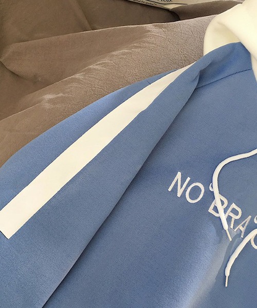 Girly Doll（ガーリードール）の「バイカラーパーカ（パーカー・レディース・ブラック/ブルー/オレンジ・M/L/XL/XXL）」の7枚目の写真