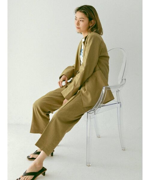 Ungrid（アングリッド）の「ハイウエストリネン混タックパンツ