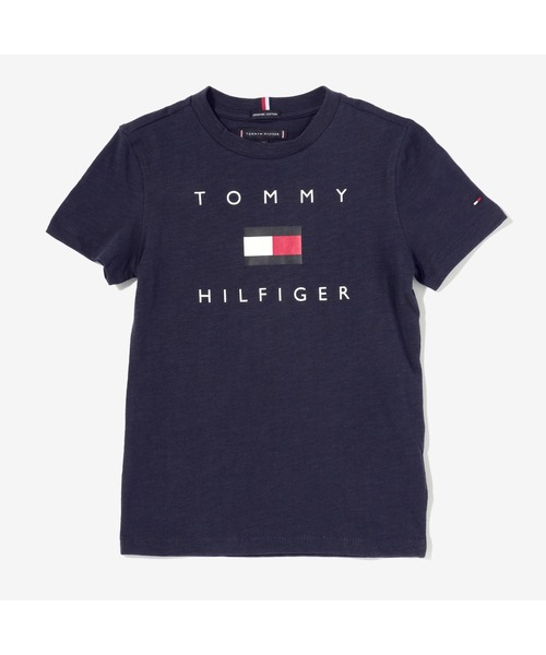 TOMMY HILFIGER（トミーヒルフィガー）の「フラッグロゴＴシャツ（Tシャツ/カットソー・キッズ・ネイビー/ブルー/グリーン/ホワイト・110cm/120cm/90cm/100cm/80ｃｍ）」の4枚目の写真