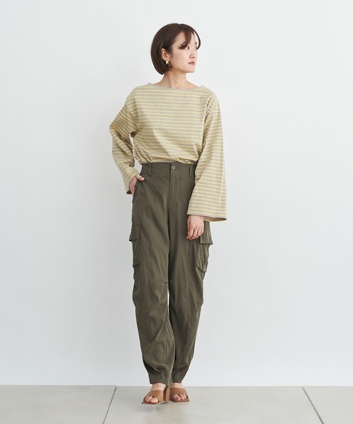 DouDou（ドゥドゥ）の「ボーダーチュニックT（Tシャツ/カットソー・レディース・オフホワイト/イエロー・FREE）」の17枚目の写真