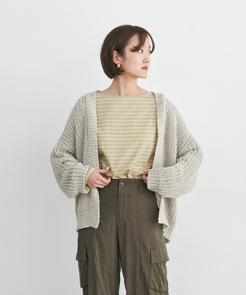 DouDou（ドゥドゥ）の「ボーダーチュニックT（Tシャツ/カットソー・レディース・オフホワイト/イエロー・FREE）」の18枚目の写真