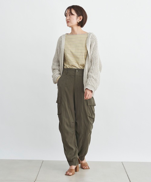 DouDou（ドゥドゥ）の「ボーダーチュニックT（Tシャツ/カットソー・レディース・オフホワイト/イエロー・FREE）」の10枚目の写真