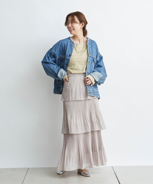 DouDou（ドゥドゥ）の「ボーダーチュニックT（Tシャツ/カットソー・レディース・オフホワイト/イエロー・FREE）」の15枚目の写真