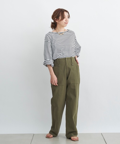 DouDou（ドゥドゥ）の「ボーダーチュニックT（Tシャツ/カットソー・レディース・オフホワイト/イエロー・FREE）」の20枚目の写真