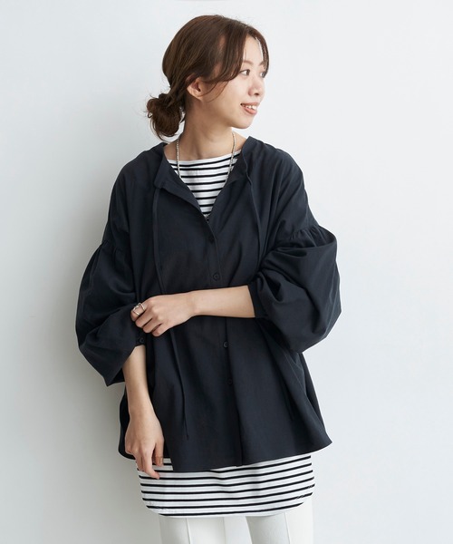 DouDou（ドゥドゥ）の「ボーダーチュニックT（Tシャツ/カットソー・レディース・オフホワイト/イエロー・FREE）」の16枚目の写真