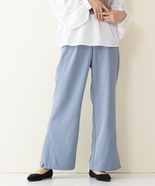 INNOCENT BLUE（イノセントブルー）の「【innocent blue/イノセントブルー】サイドスリットスラックスパンツ　ワイドパンツ 　サイドベントパンツ（その他パンツ・レディース・ブラック/ブラウン/ブルー/パープル/ライトグリーン/ライトグレー・MEDIUM）」の5枚目の写真