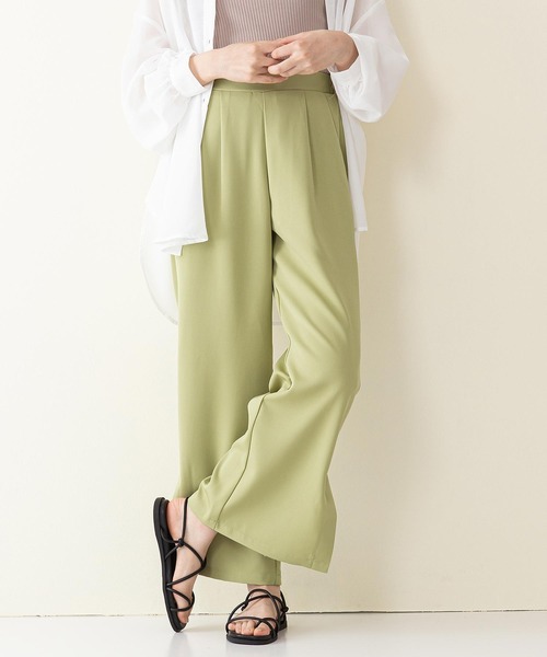 INNOCENT BLUE（イノセントブルー）の「【innocent blue/イノセントブルー】サイドスリットスラックスパンツ　ワイドパンツ 　サイドベントパンツ（その他パンツ・レディース・ブラック/ブラウン/ブルー/パープル/ライトグリーン/ライトグレー・MEDIUM）」の4枚目の写真