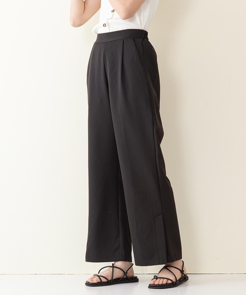 INNOCENT BLUE（イノセントブルー）の「【innocent blue/イノセントブルー】サイドスリットスラックスパンツ　ワイドパンツ 　サイドベントパンツ（その他パンツ・レディース・ブラック/ブラウン/ブルー/パープル/ライトグリーン/ライトグレー・MEDIUM）」の2枚目の写真