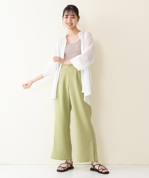 INNOCENT BLUE（イノセントブルー）の「【innocent blue/イノセントブルー】サイドスリットスラックスパンツ　ワイドパンツ 　サイドベントパンツ（その他パンツ・レディース・ブラック/ブラウン/ブルー/パープル/ライトグリーン/ライトグレー・MEDIUM）」の14枚目の写真