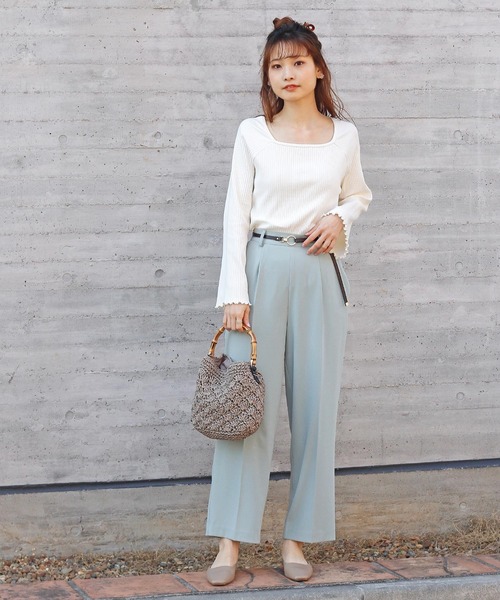 Crisp（クリスプ）の「センタープレスタックパンツ（その他パンツ・レディース・グレー/ミント・FREE）」の3枚目の写真