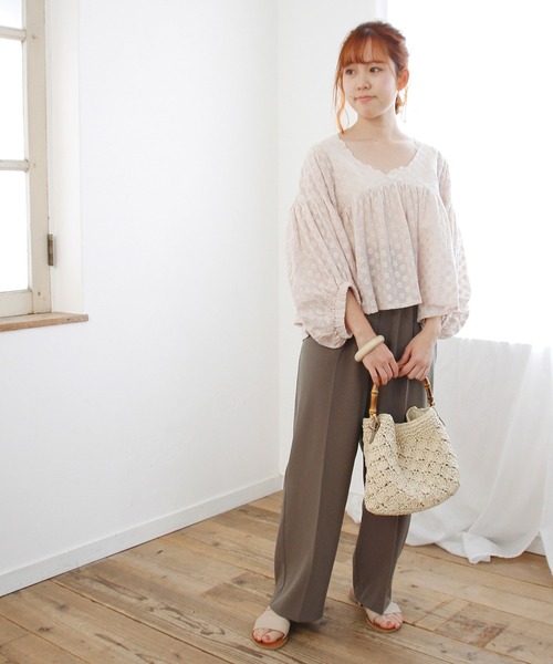 Crisp（クリスプ）の「センタープレスタックパンツ（その他パンツ・レディース・グレー/ミント・FREE）」の5枚目の写真