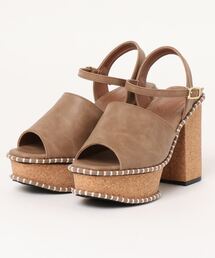 ElvisLuce(エルビスルーチェ) ステッチソールストラップ厚底 サンダル