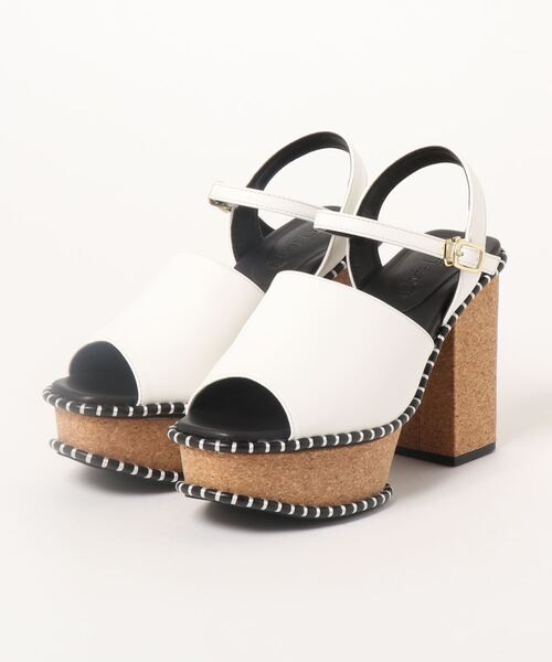 Elvis Luce(エルビスルーチェ)の「ElvisLuce(エルビスルーチェ) ステッチソールストラップ厚底 サンダル(サンダル・レディース・ブラック/ベージュ/ホワイト・L/LL/S/M)」の1枚目の写真