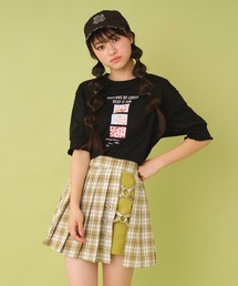 by LOVEiT（バイラビット）の「プリーツラップ風チェックスカパン（その他パンツ・キッズ）」