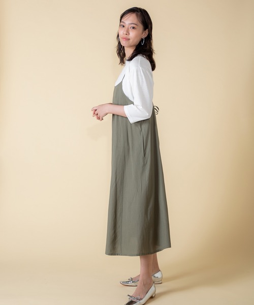Petit Honfleur(プチオンフルール)の「キャミソールワンピース(ワンピース・レディース・ブラック/カーキ・9号/11号)」の16枚目の写真