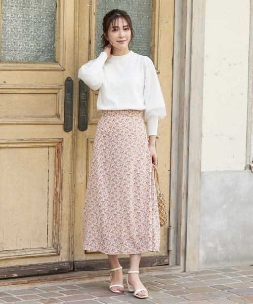 KOBE LETTUCE（コウベレタス）の「ボリュームチュールスリーブニットトップス（ニット/セーター・レディース・ネイビー/オフホワイト/グリーン系その他・FREE）」の6枚目の写真