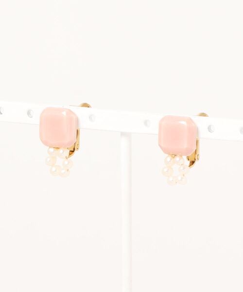 tone(トーン)の「【IRODORI】circle パール earring(プラム)(イヤリング・レディース・レッド系その他・FREE)」の1枚目の写真