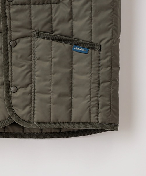 LAVENHAM（ラベンハム）の「【LAVENHAM/ラベンハム】 LAVENSTER COLLARLESS GILET（ダウンベスト・メンズ・オリーブ/ブラック・40/38）」の13枚目の写真