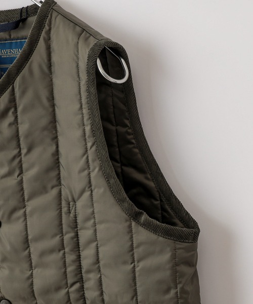 LAVENHAM（ラベンハム）の「【LAVENHAM/ラベンハム】 LAVENSTER COLLARLESS GILET（ダウンベスト・メンズ・オリーブ/ブラック・40/38）」の18枚目の写真