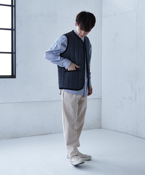 LAVENHAM（ラベンハム）の「【LAVENHAM/ラベンハム】 LAVENSTER COLLARLESS GILET（ダウンベスト・メンズ・オリーブ/ブラック・40/38）」の14枚目の写真