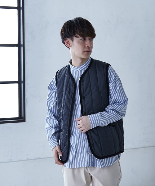LAVENHAM（ラベンハム）の「【LAVENHAM/ラベンハム】 LAVENSTER COLLARLESS GILET（ダウンベスト・メンズ・オリーブ/ブラック・40/38）」の22枚目の写真
