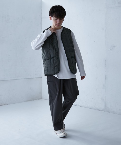 LAVENHAM（ラベンハム）の「【LAVENHAM/ラベンハム】 LAVENSTER COLLARLESS GILET（ダウンベスト・メンズ・オリーブ/ブラック・40/38）」の12枚目の写真