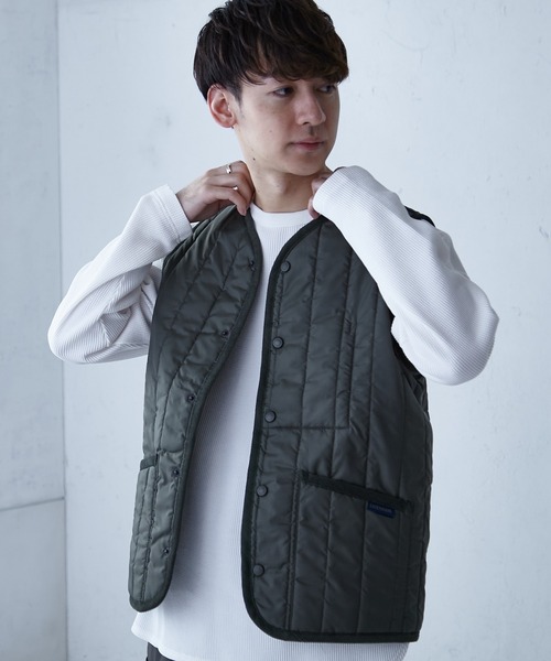 LAVENHAM（ラベンハム）の「【LAVENHAM/ラベンハム】 LAVENSTER COLLARLESS GILET（ダウンベスト・メンズ・オリーブ/ブラック・40/38）」の15枚目の写真