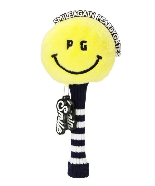 PEARLY GATES(パーリーゲイツ)の「【PEARLY GATES】SMILE AGAIN ぬいぐるみ ドライバー用 ヘッドカバー <PG SMILE AGAIN> (UNISEX)(ゴルフグッズ)」|イエロー
