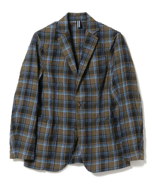 Bagutta（バグッタ）の「BAGUTTA / RICK コットンリネン マドラスチェック ジャケット（その他アウター・メンズ・ダークブラウン・48）」の2枚目の写真