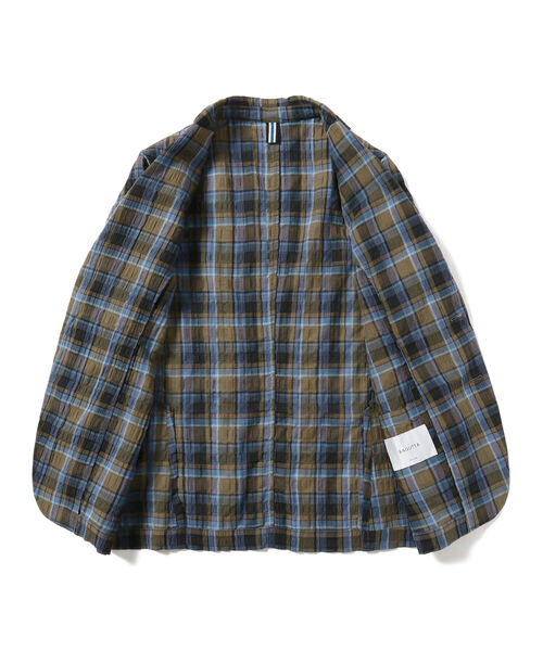 Bagutta（バグッタ）の「BAGUTTA / RICK コットンリネン マドラスチェック ジャケット（その他アウター・メンズ・ダークブラウン・48）」の5枚目の写真