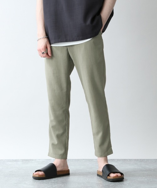 RAGEBLUE（レイジブルー）の「＜セットアップ着用可能＞シャリテック/リネンタッチイージースラックス/936417（スラックス・メンズ・ブラック/ダークグリーン/グレー系その他/キャメル・SMALL/MEDIUM/LARGE）」の3枚目の写真